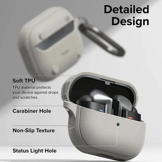 Калъф за Samsung Galaxy Buds 3/3 Pro - Ringke Onyx Magnetic - Warm Grey