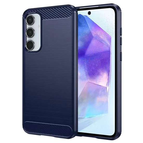 Калъф за Samsung Galaxy Galaxy A55 5G - Carbon Silicone - Син