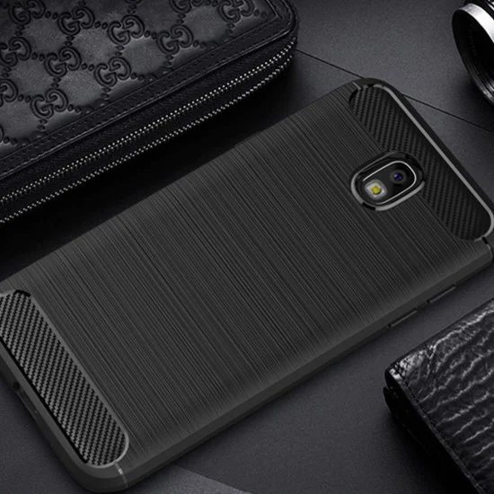Калъф за Samsung Galaxy Galaxy J5 2017 J530 / Galaxy J5 Pro 2017 - Carbon Silicone - Черен