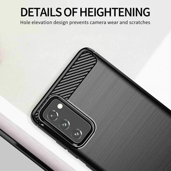 Калъф за Samsung Galaxy Galaxy S20 FE 4G / S20 FE 5G - Carbon Silicone - Черен