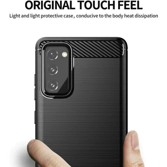 Калъф за Samsung Galaxy Galaxy S20 FE 4G / S20 FE 5G - Carbon Silicone - Черен