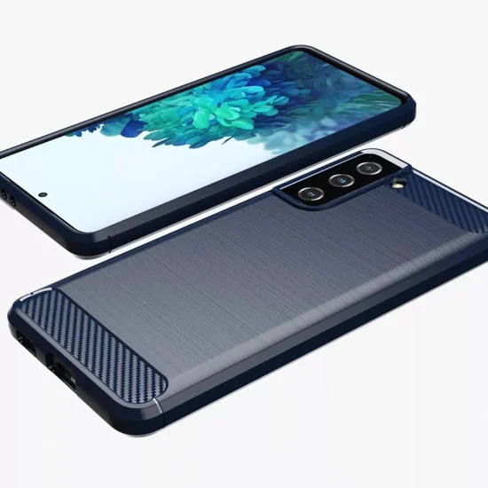 Калъф за Samsung Galaxy Galaxy S20 FE / S20 FE 5G - Carbon Silicone - Син