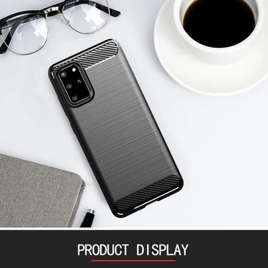 Калъф за Samsung Galaxy Galaxy S20 Plus 4G / S20 Plus 5G - Carbon Silicone - Черен