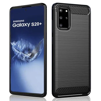 Калъф за Samsung Galaxy Galaxy S20 Plus 4G / S20 Plus 5G - Carbon Silicone - Черен