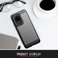 Калъф за Samsung Galaxy Galaxy S20 Ultra 4G / S20 Ultra 5G - Carbon Silicone - Черен