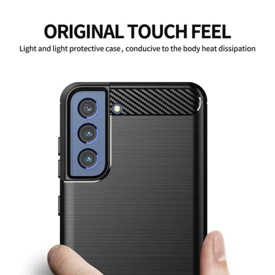 Калъф за Samsung Galaxy Galaxy S21 FE 5G - Carbon Silicone - Черен