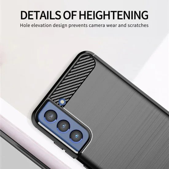 Калъф за Samsung Galaxy Galaxy S21 FE 5G - Carbon Silicone - Черен