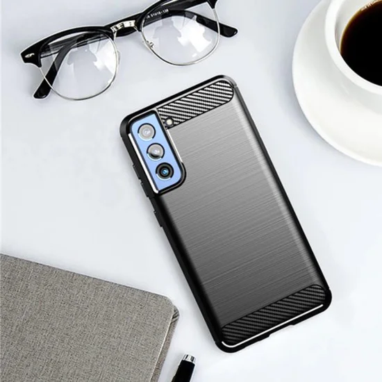 Калъф за Samsung Galaxy Galaxy S21 FE 5G - Carbon Silicone - Черен