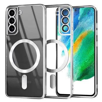 Калъф за Samsung Galaxy Galaxy S21 FE 5G - Luxury Crystal MagSafe - Сребрист