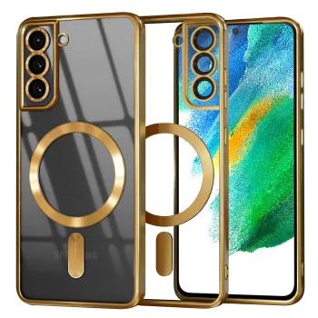 Калъф за Samsung Galaxy Galaxy S21 FE 5G - Luxury Crystal MagSafe - Златен
