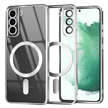 Калъф за Samsung Galaxy Galaxy S22 Plus 5G - Luxury Crystal MagSafe - Сребрист