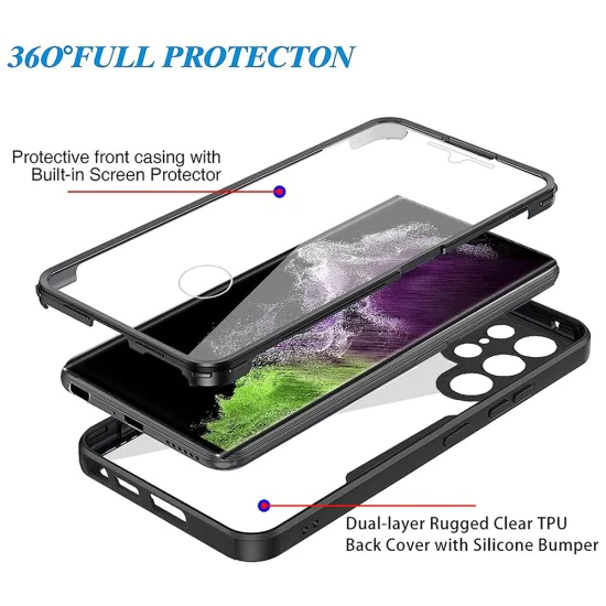 Калъф за Samsung Galaxy Galaxy S22 Ultra 5G + Cover - Techsuit - ColorVerse 360 ​​Series - Розов