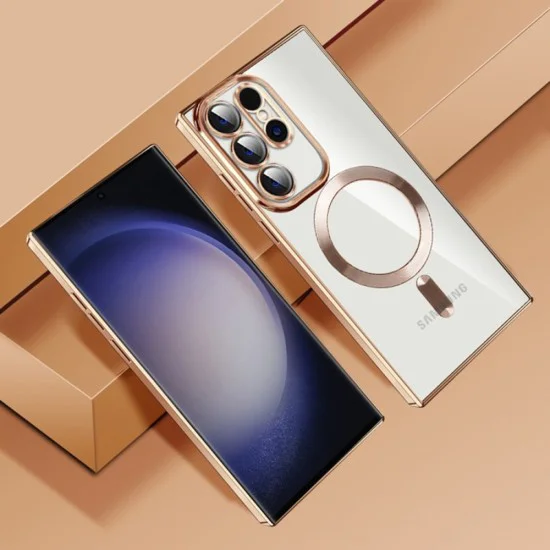 Калъф за Samsung Galaxy Galaxy S22 Ultra 5G - Luxury Crystal MagSafe - Сребрист