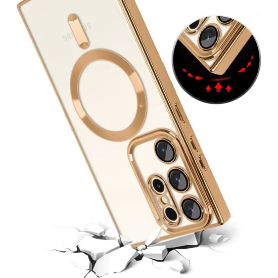 Калъф за Samsung Galaxy Galaxy S22 Ultra 5G - Luxury Crystal MagSafe - Сребрист