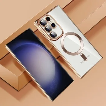 Калъф за Samsung Galaxy Galaxy S22 Ultra 5G - Luxury Crystal MagSafe - Сребрист