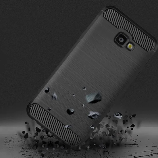 Калъф за Samsung Galaxy J4 Plus - Carbon Silicone - Черен