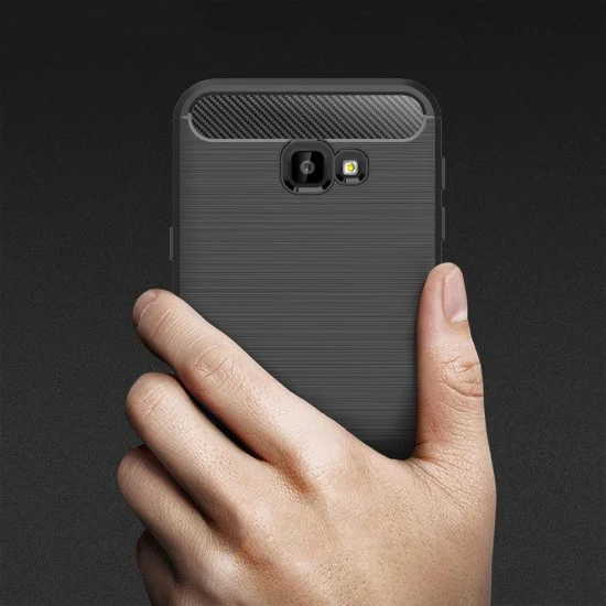 Калъф за Samsung Galaxy J4 Plus - Carbon Silicone - Черен