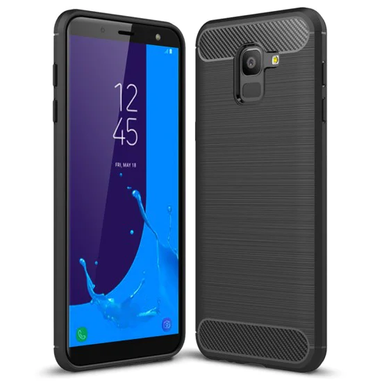 Калъф за Samsung Galaxy J6 2018 - Carbon Silicone - Черен