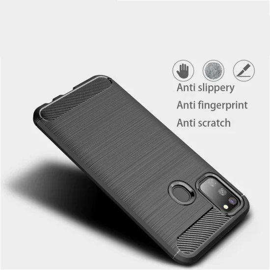 Калъф за Samsung Galaxy M21 / M30S - Carbon Silicone - Черен