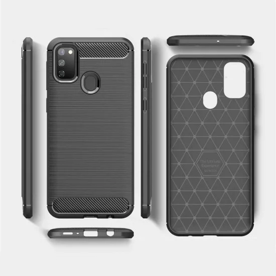 Калъф за Samsung Galaxy M21 / M30S - Carbon Silicone - Черен