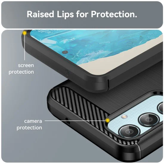 Калъф за Samsung Galaxy M35 - Carbon Silicone - Черен