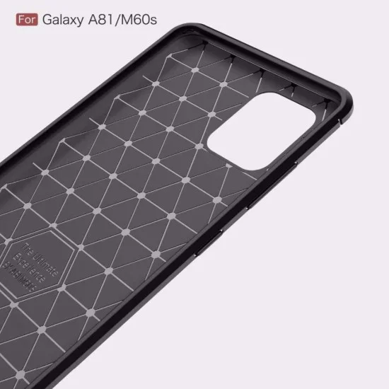 Калъф за Samsung Galaxy Note 10 Lite - Carbon Silicone - Черен