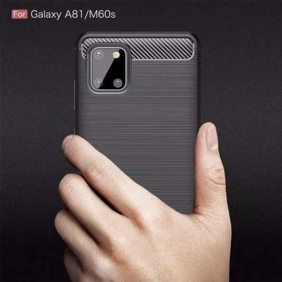 Калъф за Samsung Galaxy Note 10 Lite - Carbon Silicone - Черен