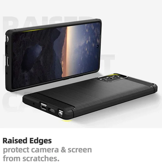 Калъф за Samsung Galaxy Note 20 / Note 20 5G - Carbon Silicone - Черен
