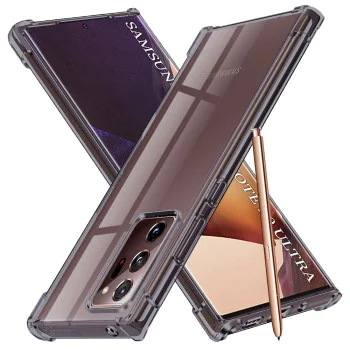 Калъф за Samsung Galaxy Note 20 Ultra 4G / Note 20 Ultra 5G - Techsuit - Shockproof Clear Silicone - Опушено Черен