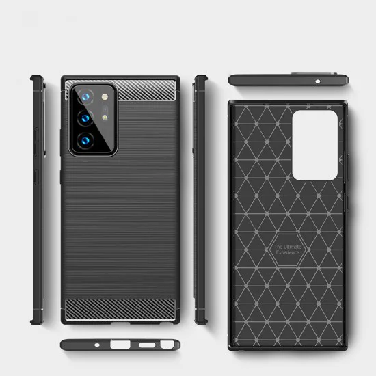 Калъф за Samsung Galaxy Note 20 Ultra / Note 20 Ultra 5G - Carbon Silicone - Черен