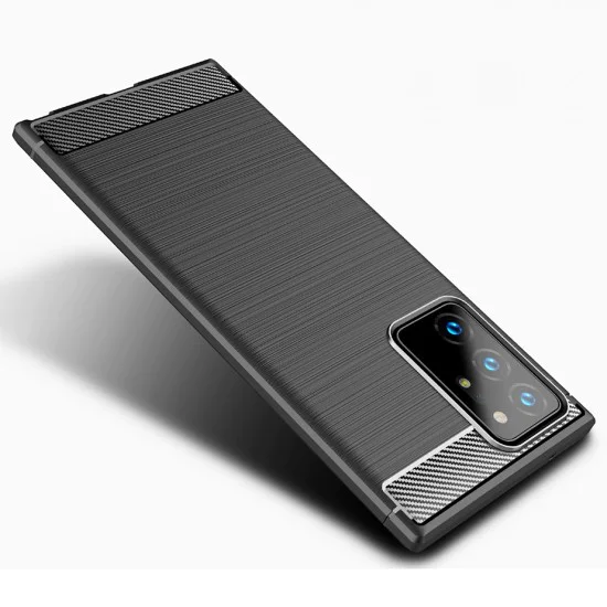 Калъф за Samsung Galaxy Note 20 Ultra / Note 20 Ultra 5G - Carbon Silicone - Черен