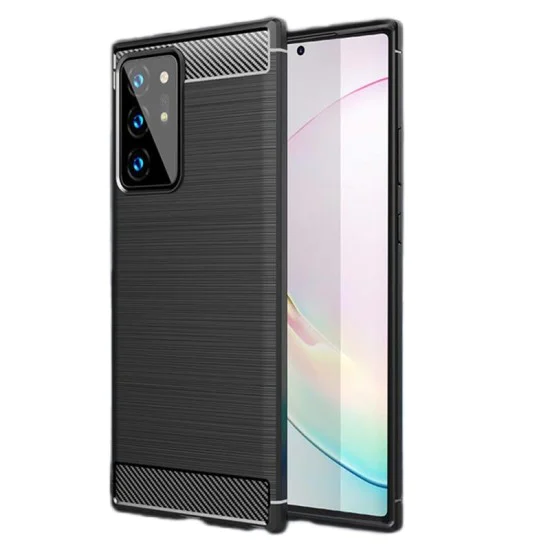 Калъф за Samsung Galaxy Note 20 Ultra / Note 20 Ultra 5G - Carbon Silicone - Черен