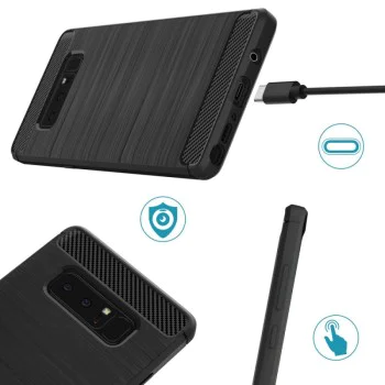 Калъф за Samsung Galaxy Note 8 - Carbon Silicone - Черен