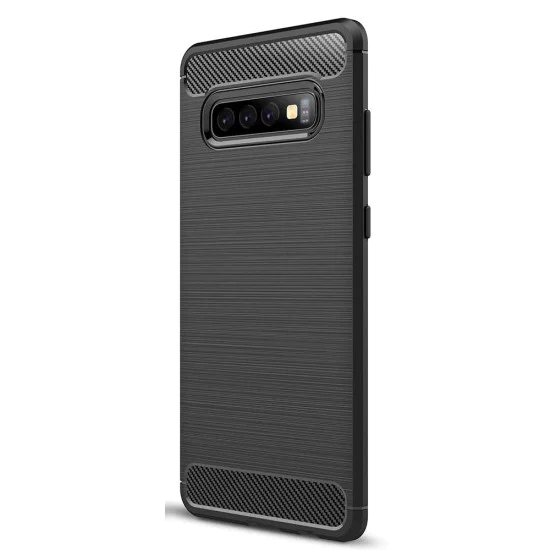 Калъф за Samsung Galaxy S10 - Carbon Silicone - Черен