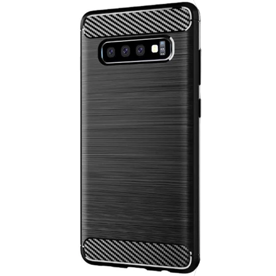 Калъф за Samsung Galaxy S10 - Carbon Silicone - Черен