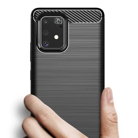 Калъф за Samsung Galaxy S10 Lite - Carbon Silicone - Черен