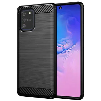 Калъф за Samsung Galaxy S10 Lite - Carbon Silicone - Черен