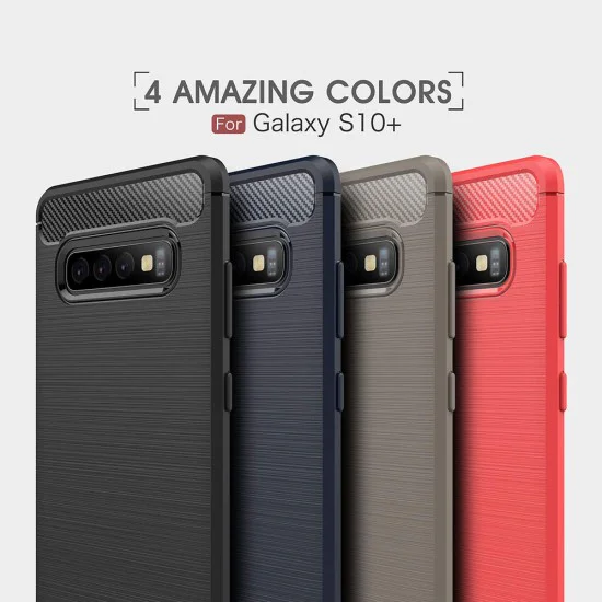 Калъф за Samsung Galaxy S10 Plus - Carbon Silicone - Черен