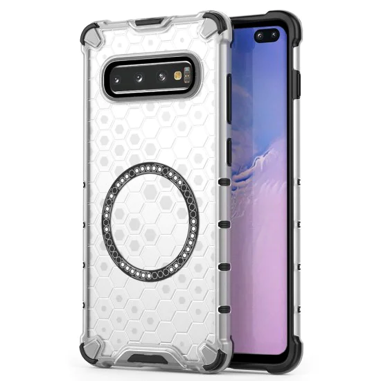 Калъф за Samsung Galaxy S10 Plus - Techsuit - HoneyComb Shield MagSafe - Бял