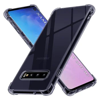 Калъф за Samsung Galaxy S10 - Techsuit - Удароустойчив Clear Silicone - Опушено Черен