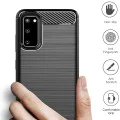 Калъф за Samsung Galaxy S20 4G / S20 5G - Carbon Silicone - Черен