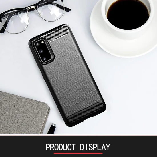 Калъф за Samsung Galaxy S20 4G / S20 5G - Carbon Silicone - Черен
