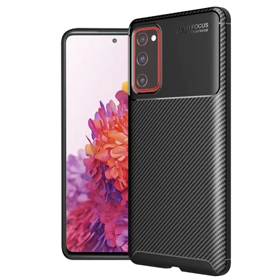 Калъф за Samsung Galaxy S20 FE / S20 FE 5G - CarbonFiber - Черен