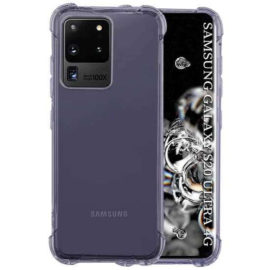 Калъф за Samsung Galaxy S20 Ultra 4G / S20 Ultra 5G - Techsuit - Удароустойчив Clear Silicone - Опушено Черен