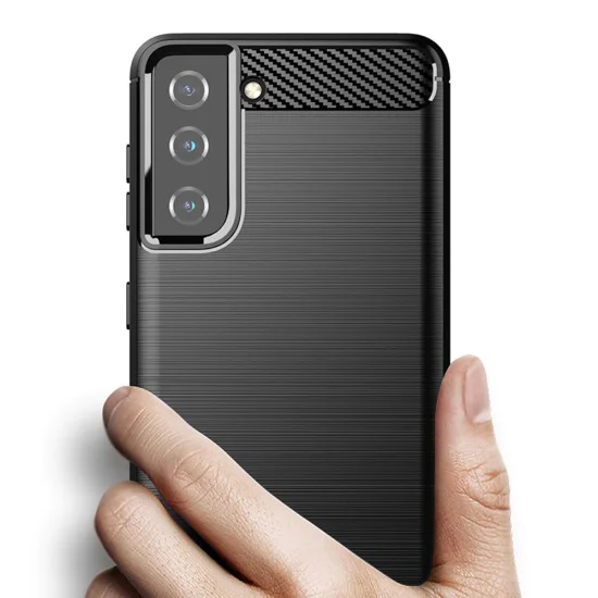 Калъф за Samsung Galaxy S21 5G - Carbon Silicone - Черен