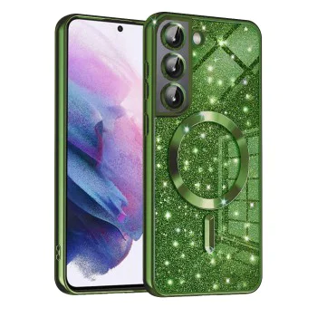 Калъф за Samsung Galaxy S21 5G - Luxury Glitter MagSafe - Deep Green