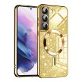 Калъф за Samsung Galaxy S21 FE 5G - Луксозен Glitter MagSafe - Златен