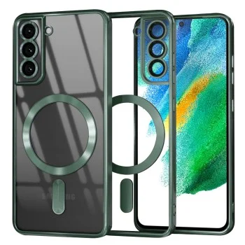 Калъф за Samsung Galaxy S21 FE 5G - Luxury Crystal MagSafe - Deep Green