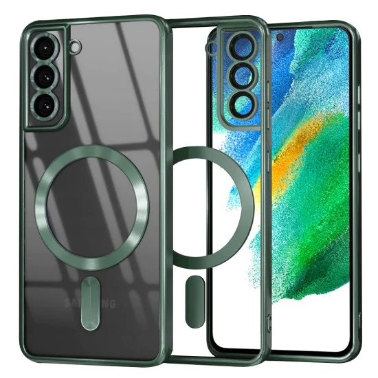 Калъф за Samsung Galaxy S21 FE 5G - Luxury Crystal MagSafe - Deep Green
