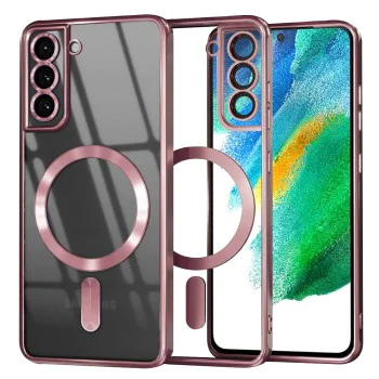 Калъф за Samsung Galaxy S21 FE 5G - Luxury Crystal MagSafe - Розов